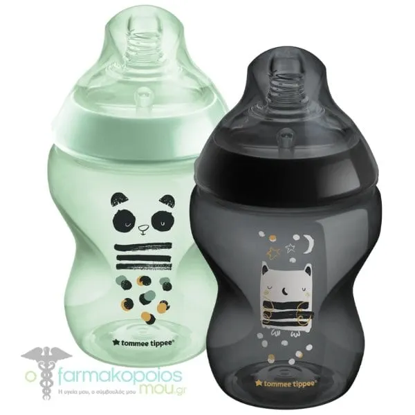 Tommee Tippee Closer to Nature Anti-Colic Bottle 0m+, 2x260ml, 1set - Γαλάζιο-Μπλε