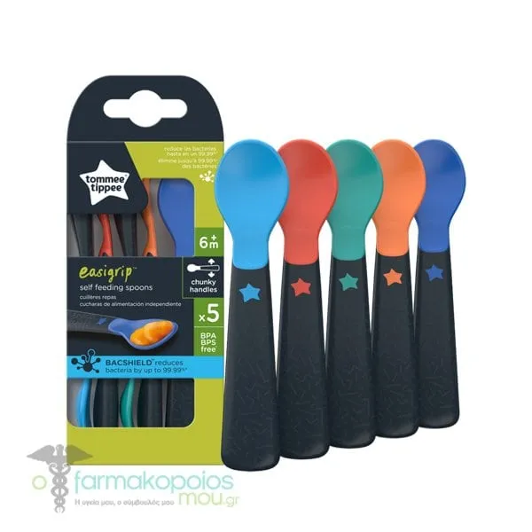 Tommee Tippee Easigrip Self-Feeding Spoons 6m+, 5pcs