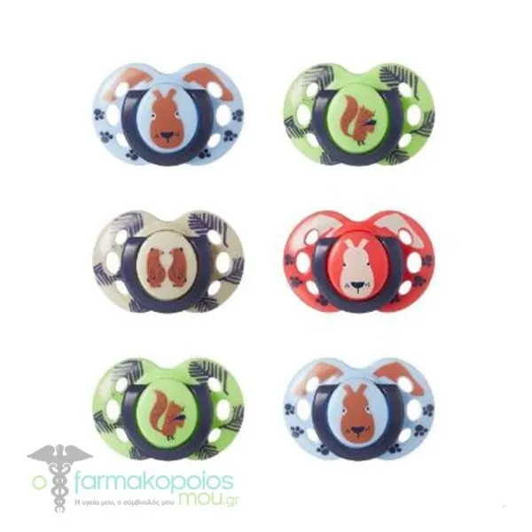 Tommee Tippee Fun Style Orthodontic Silicone Soothers 18-36m, 6pcs