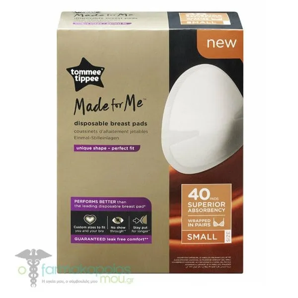 Tommee Tippee Made for Me Disposable Breast Pads Small, 40pcs