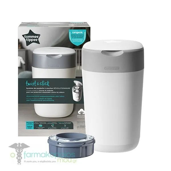 Tommee Tippee Twist & Click Diaper Disposal Bin White, 1pc