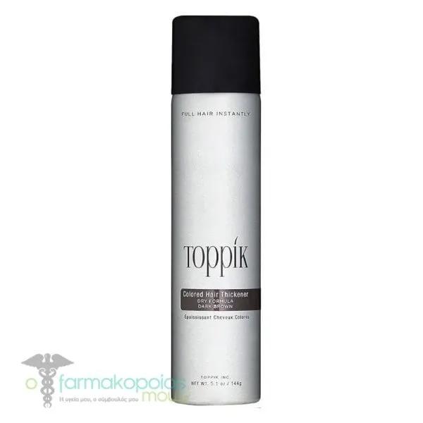 Toppik Colored Hair Thickener Σπρέι Κάλυψης Αραίωσης Μαλλιών, 180ml - Dark Brown