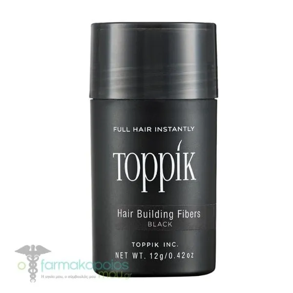 Toppik Hair Building Fibers Ίνες Κάλυψης Αραίωσης Μαλλιών με Κερατίνη, 12g - BLACK