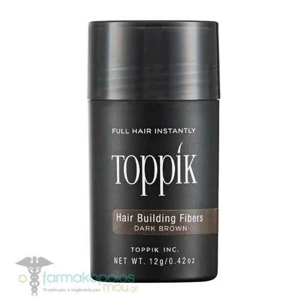 Toppik Hair Building Fibers Ίνες Κάλυψης Αραίωσης Μαλλιών με Κερατίνη, 12g - Dark Brown