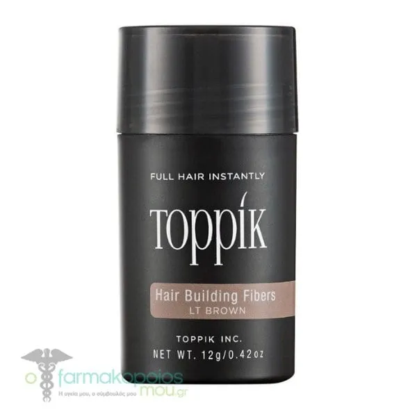 Toppik Hair Building Fibers Ίνες Κάλυψης Αραίωσης Μαλλιών με Κερατίνη, 12g - LIGHT BROWN