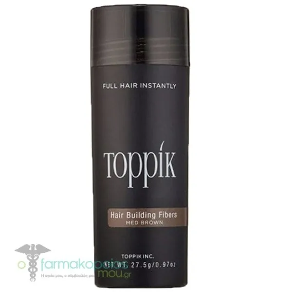 Toppik Hair Building Fibers Ίνες Κάλυψης Αραίωσης Μαλλιών με Κερατίνη, 27,5g - Medium Brown