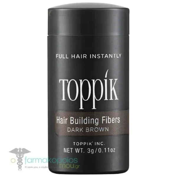 Toppik Hair Building Fibers Ίνες Κερατίνης Πύκνωσης Μαλλιών, 3g - Dark Brown