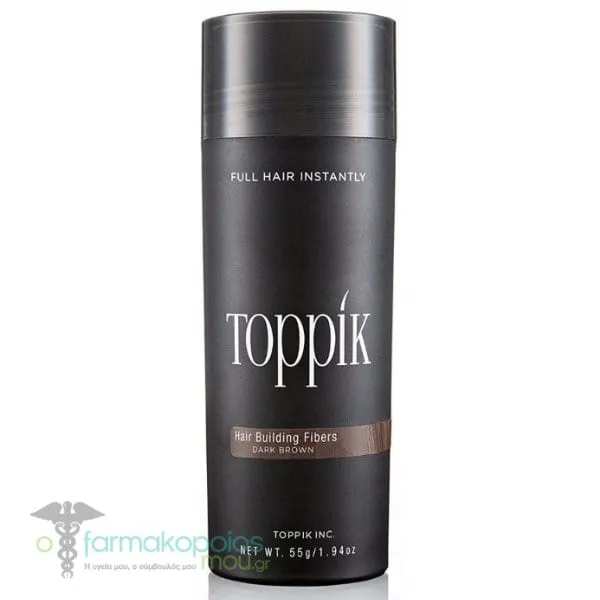 Toppik Hair Building Fibers Ίνες Κάλυψης Αραίωσης Μαλλιών με Κερατίνη, 55g - Dark Brown