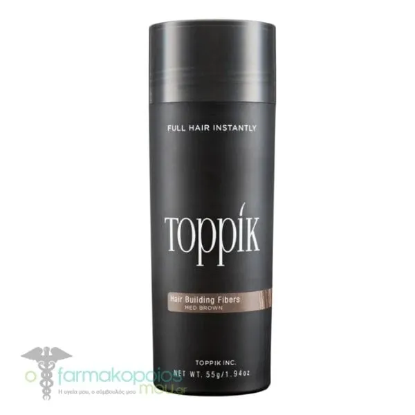 Toppik Hair Building Fibers Ίνες Κάλυψης Αραίωσης Μαλλιών με Κερατίνη, 55g - Medium Brown