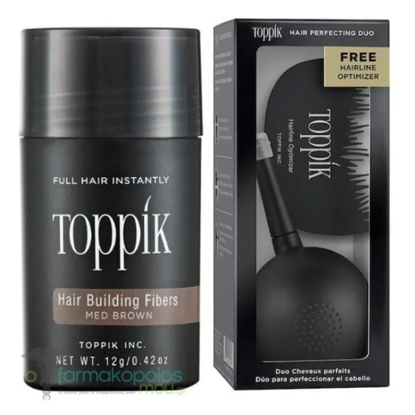 Toppik Promo Hair Building Fibers Medium Brown, 12g & Hair Perfecting Duo, 1set