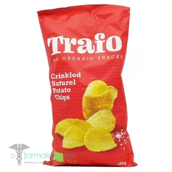 Trafo Bio Organic Snacks Crinkled Natural Potato Chips, 125g