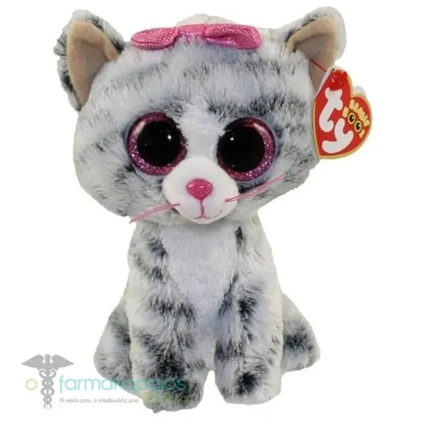 TY Beanie Boos Plush Toy 15cm, 1pc - Γάτα Γκρι