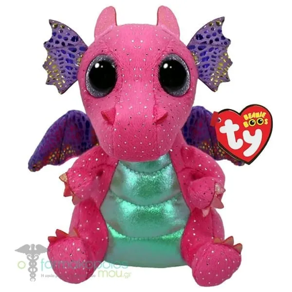 TY Beanie Boos Plush Toy 15cm, 1pc - Δράκος Ροζ
