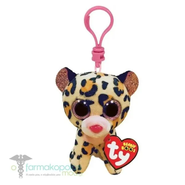 TY Beanie Boos Clip Plush 8.5cm, 1pc - Λεοπάρδαλη Καφέ Ροζ