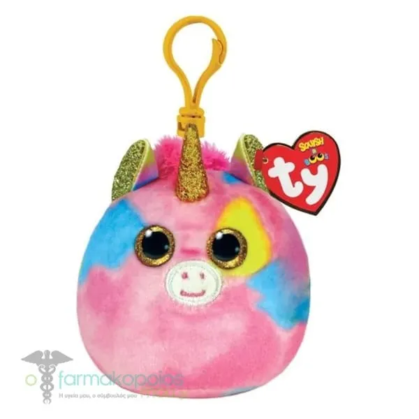 TY Squishy Beanie Clip Plush, 1pc - Μονόκερος Πολύχρωμος