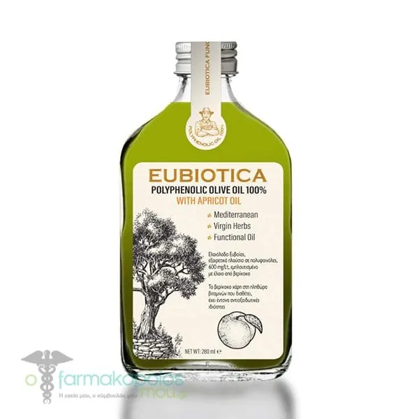 Εubiotica Polyphenolic Olive Oil 100% with Apricot Oil, 280ml