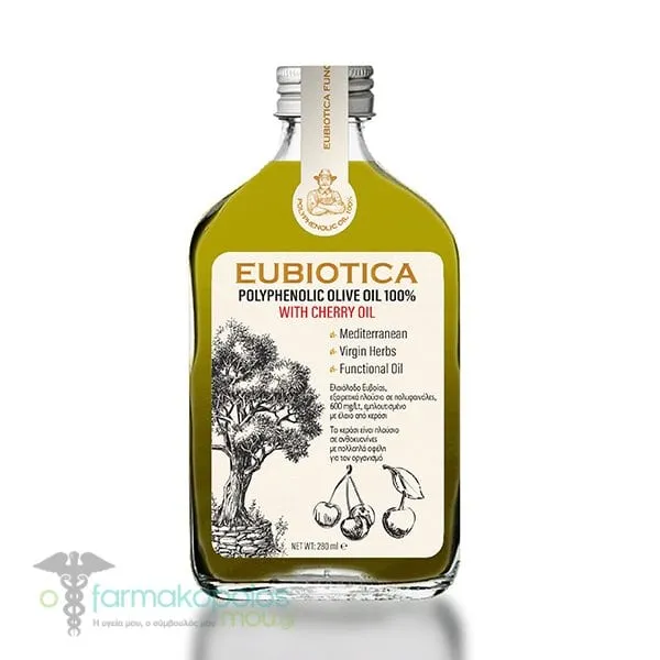Εubiotica Polyphenolic Olive Oil 100% with Cherry Oil, 280ml
