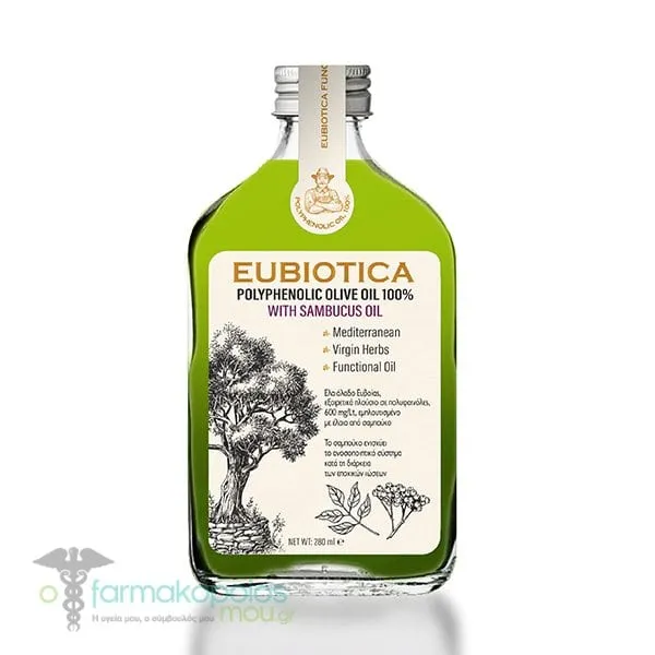 Εubiotica Polyphenolic Olive Oil 100% with Sambucus Oil, 280ml