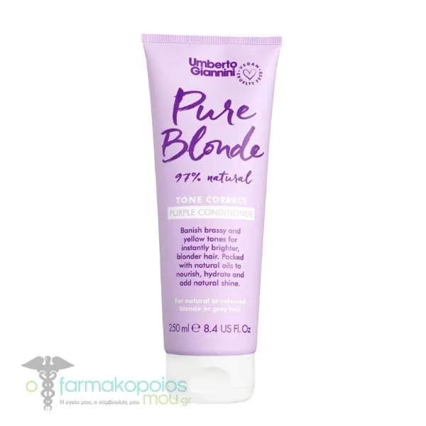 Umberto Giannini Pure Blonde 97% Natural Tone Correct Purple Conditioner, 250ml
