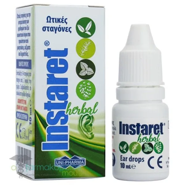 Uni-Pharma Instaret Herbal Ωτικές Σταγόνες για Καθαρισμό Αυτιών, 10ml