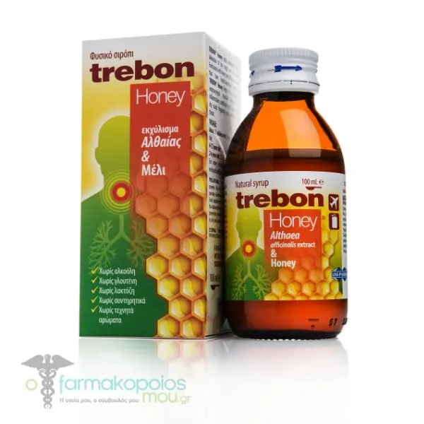 Unipharma Trebon Honey Natural Syrup, 100ml