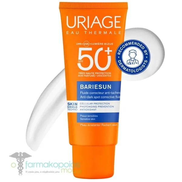 Uriage Bariesun Anti-Dark Spot Corrective Fluid Αντιηλιακό Προσώπου Κατά των Καφέ Κηλίδων Spf50+, 40ml