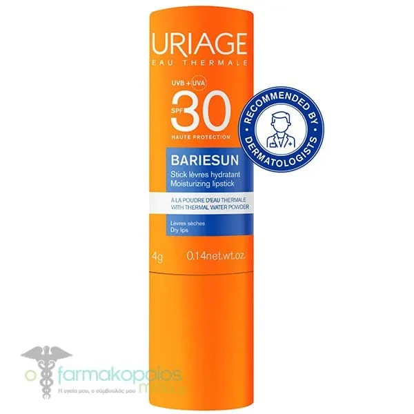 Uriage Bariesun Lipstick Ενυδατικό Αντηλιακό Στικ Χειλιών SPF30, 4gr