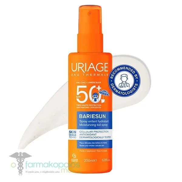 Uriage Bariesun Παιδικό Αντηλιακό Spray για Πρόσωπο &amp; Σώμα SPF50+, 200ml