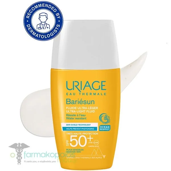 Uriage Bariesun Ultra-Light Fluid Λεπτόρευστο Αντιηλιακό Προσώπου SPF50+, 30ml