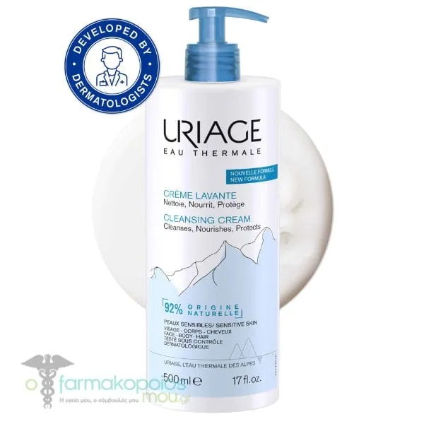 Uriage Cleansing Cream for Face, Body & Hair, 500ml