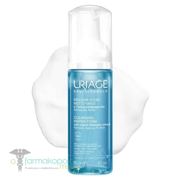 Uriage Cleansing Water Foam with Organic Edelweiss Extract, 150ml