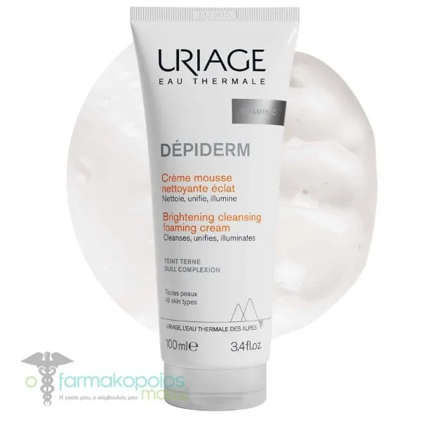 Uriage Depiderm Brightening Cleansing Foaming Cream, 100ml