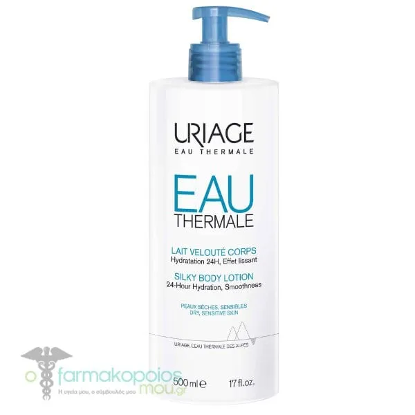 Uriage Eau Thermale Silky Body Lotion for Dry Sensitive Skin, 500ml