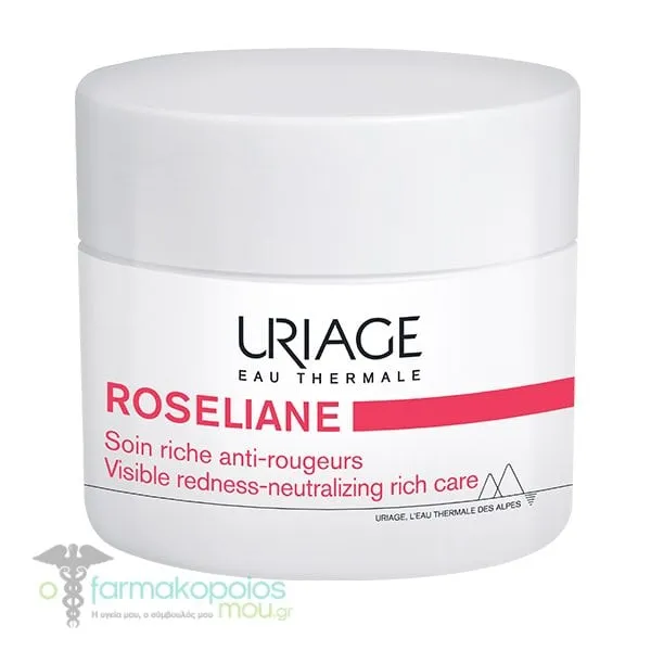 Uriage Roseliane Anti-Redness Rich Cream Κρέμα Πλούσιας Υφής Κατά της Ερυθρότητας, 50ml