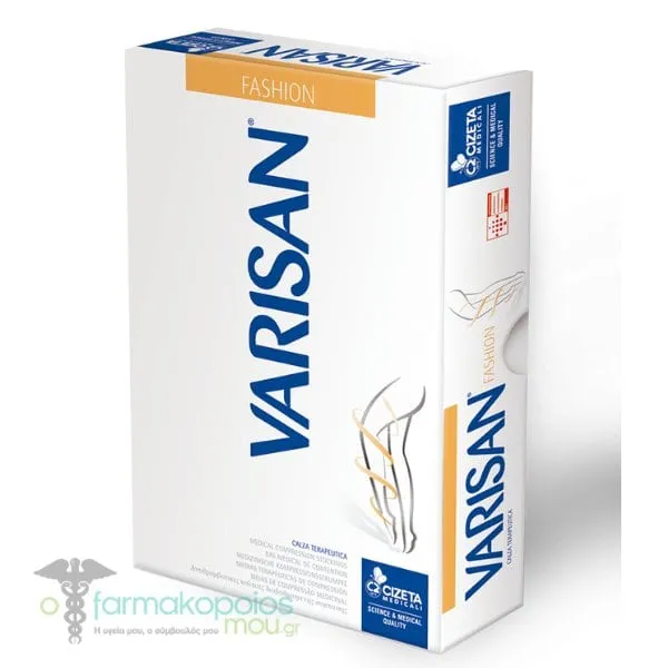 Varisan Fashion Ccl2 (23 – 32 mmHg) Lower Knee Graduated Compression Socks, 1pair - Μπέζ
