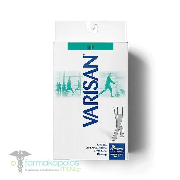 Varisan Lui Men's Lower Knee Graduated Compression Socks 18mmHg Blue, 1pair