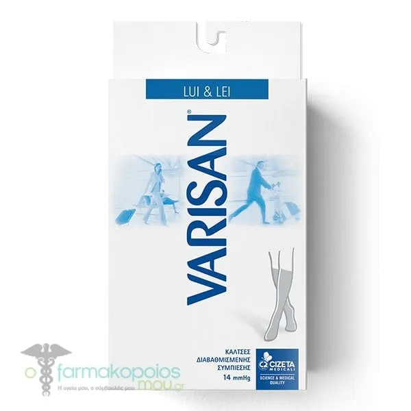 Varisan Lui & Lei Ανδρικές και Γυναικείες Κάλτσες 14MmHg 862 Nero Ενάντια σε Κυκλοφορικά Προβλήματα Κάτω Γόνατος Μαύρες, 1ζεύγος