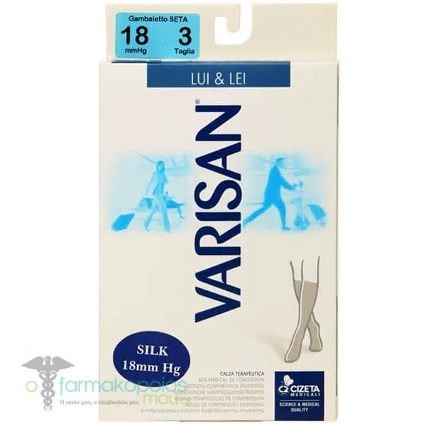 Varisan Lui & Lei Silk 18mm Κάλτσες Διαβαθμισμένης Συμπίεσης 15-20mmhg 3Taglia, 1τεμ