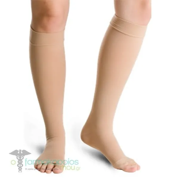 Varisan Top Gab Corto Ccl2 (23-32mmHg) Κάλτσες Διαβαθμισμένης Συμπίεσης Κάτω Γόνατος με Ανοιχτά Δάχτυλα, 1 ζευγάρι - Μπέζ