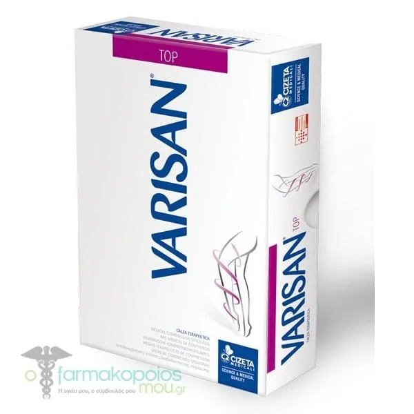 Varisan Top Monocollant Ccl2 Normale Κάλτσα Διαβαθμισμένης Συμπίεσης με Ανοιχτά Δάχτυλα για Αριστερό Πόδι, 1τεμ - Μπέζ
