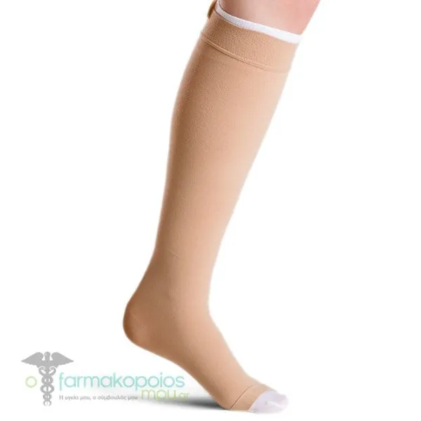 Varisan Top Normale Ccl2 (23-32mmHg) Lower Knee Zip Compression Sock without Toe Cap - Beige, 1pc - Μπέζ