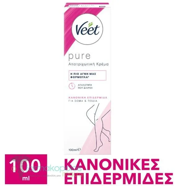 Veet Pure Αποτριχωτική Κρέμα για Κανονικές Επιδερμίδες, 100ml