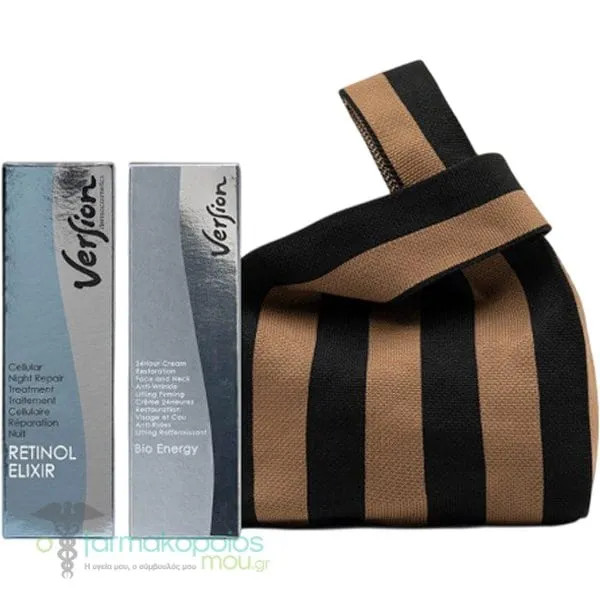 Version Derma Promo Retinol Elixir Κρέμα Νυκτός, 50ml, Bio Energy Αντιγηραντική Κρέμα Προσώπου &amp; Λαιμού, 50ml &amp; Δώρο Τσαντάκι, 1τεμ, 1σετ