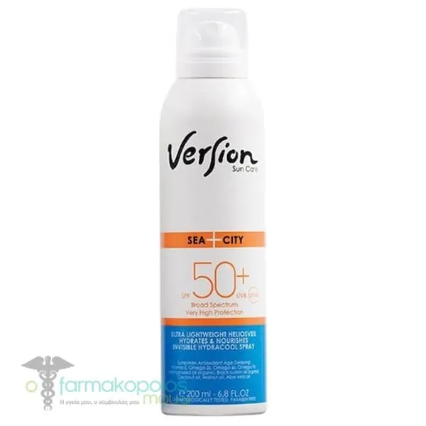 Version Sea+City Spray Αντηλιακό Σώματος SPF50+, 200ml