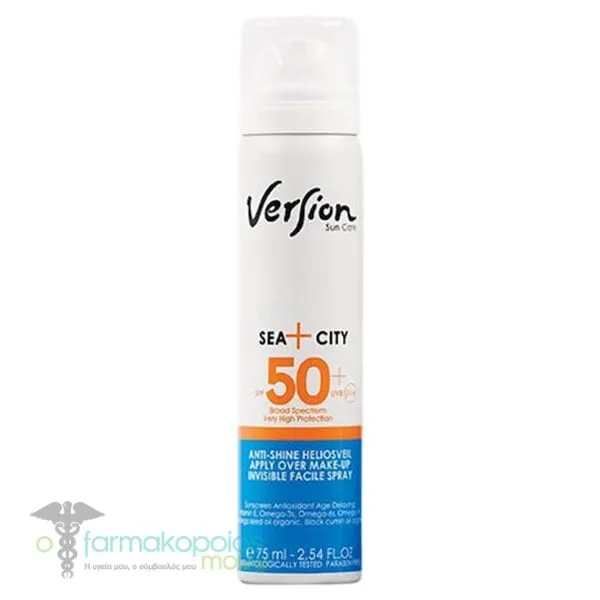 Version Sea+City Spray Αντηλιακό Προσώπου SPF50+, 75ml