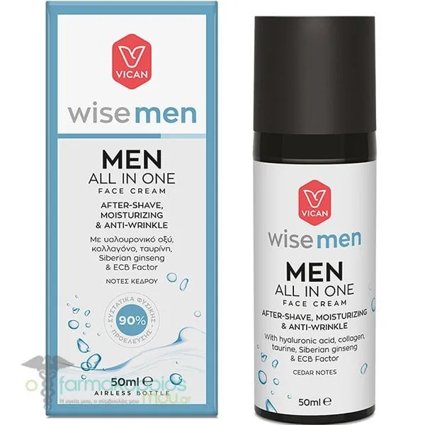 Vican Wise Men All In One After Shave & All Day Face Cream, 50ml