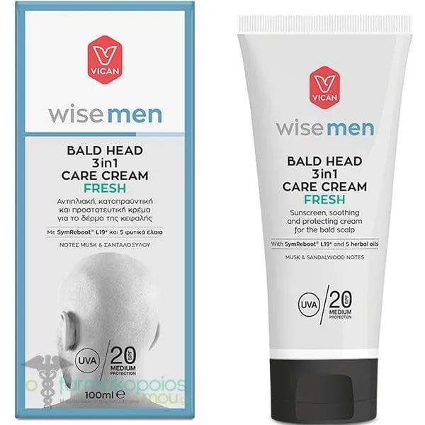 Vican Wise Men Bald Head 3in1 Care Cream Fresh SPF20, 100ml
