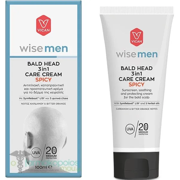Vican Wise Men Bald Head 3in1 Care Cream Spicy SPF20, 100ml