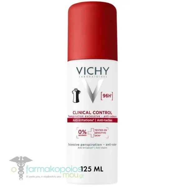 Vichy Clinical Control 96h Αποσμητικό Σπρέι για 96 Ώρες Προστασίας, 125ml