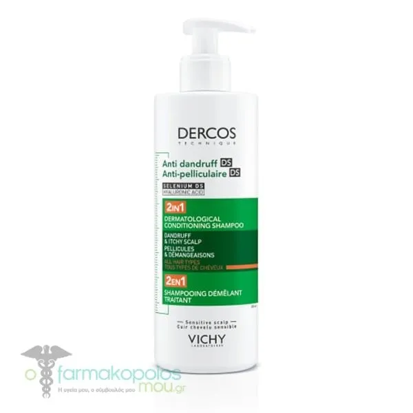 Vichy Dercos Anti-Dandruff DS 2in1 Shampoo & Conditioner Against Dryness, Dandruff & Itching, 390ml